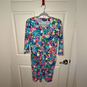 1960s a line mini dress 1960's Lilly Pulitzer Leaves and Flowers A-Line Dress – The Golden Pearl  Vintage main image 1